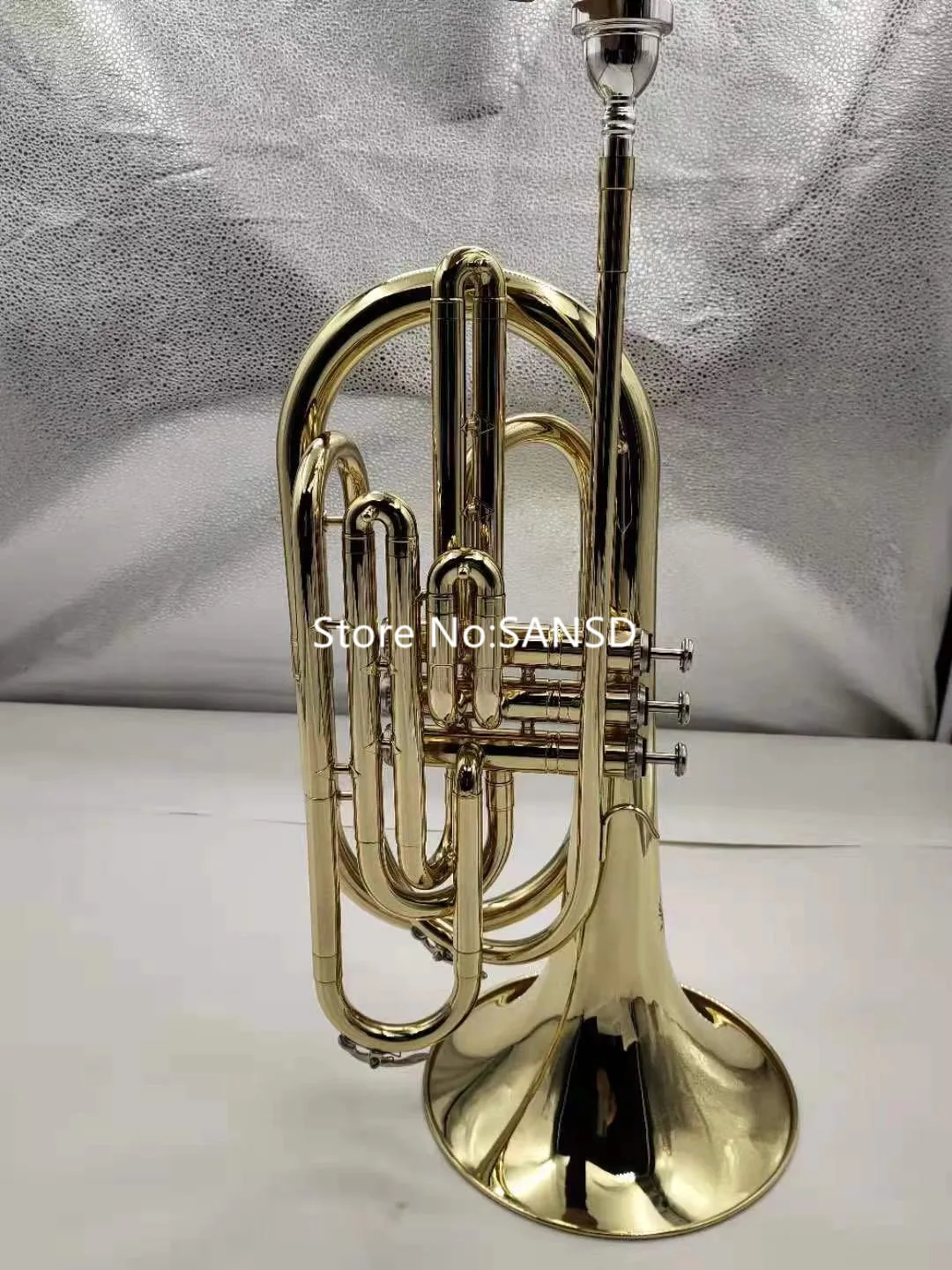 High Quality Bb Marching Baritone Brass Nickel Plated Professional Musical Instrument With Case