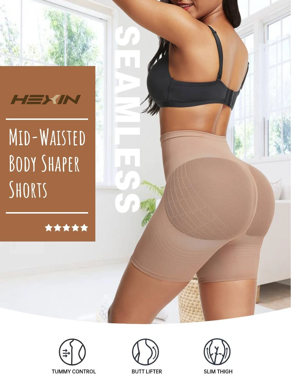 tummy control underwear HEXIN Slimming Full Body Shapers Butt Lifter Tummy Control Pants Seamless Women Underwear Bodysuits Shapewear Fajas Colombianas spanxs