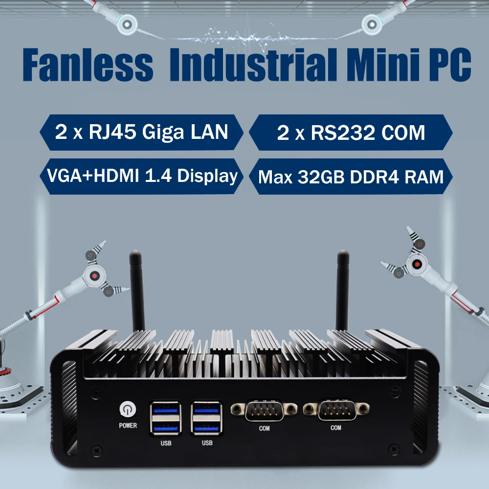 Настольный мини-ПК Eglobal Intel i3-8130U DDR4 VGA + 1 4 HDMI Dual COM 2 * Lan Win10/11 ТВ-бокс брандмауэр