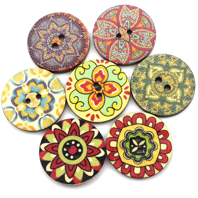 20mm/25mm Painted Wooden buttons Decorative buttons scrapbooking