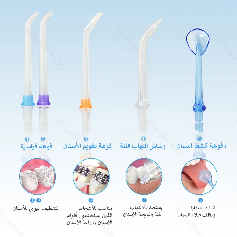 Oral Irrigator Dental Cleaner Water Flosser 5 Modes 300ml Portable USB Rechargeable With Travel Bag