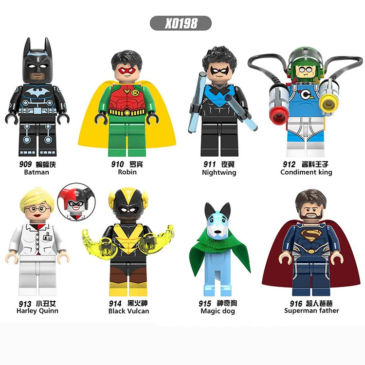 

legoings Super Heroes Building Blocks Magic Dog Black Vulcan Robin batman Condiment King Child Gift Toys