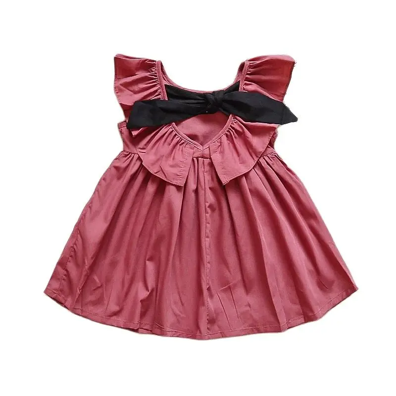 Disney Girls Dress Summer Explosion Color Denim Cartoon Polka Embroidered pure color chest big butterfly Baby Cute | Детская одежда и