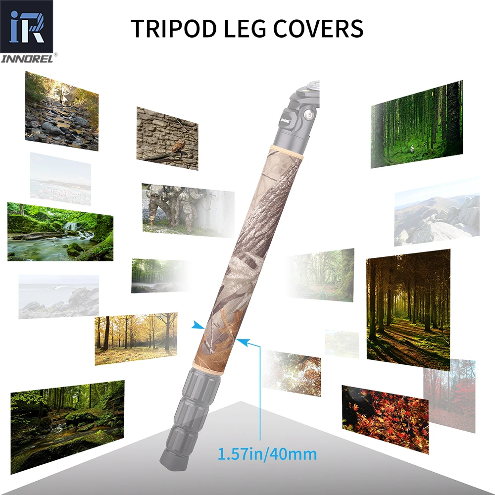 TS40M-Tripod Leg Covers for 40mm Tube Universal Tripod Protective Sleeves and Shoulder Pad Waterproof Brown Camouflage camera tripod