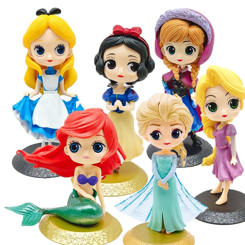 

2020 Hot Disney "Frozen" Anna Elsa Mermaid Princess Figures Assembled PVC Model Cake Decoration birthday children Christmas Gift