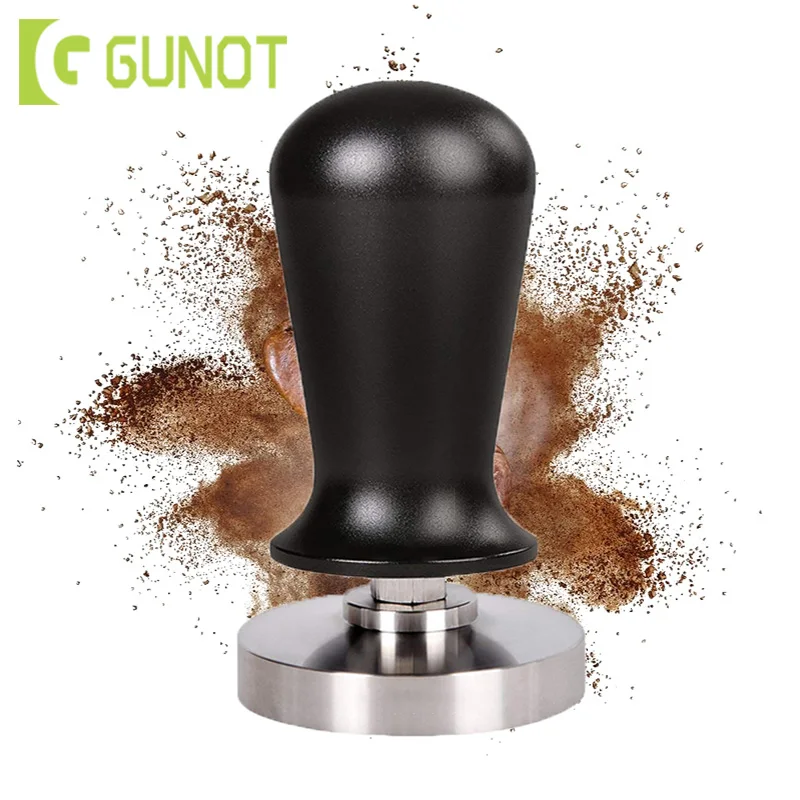 

GUNOT Stainless Steel Black Coffee Tamper Machine Espresso Tamper Elasticity Flat Barista Tools Kitchen Accessories Coffee Press