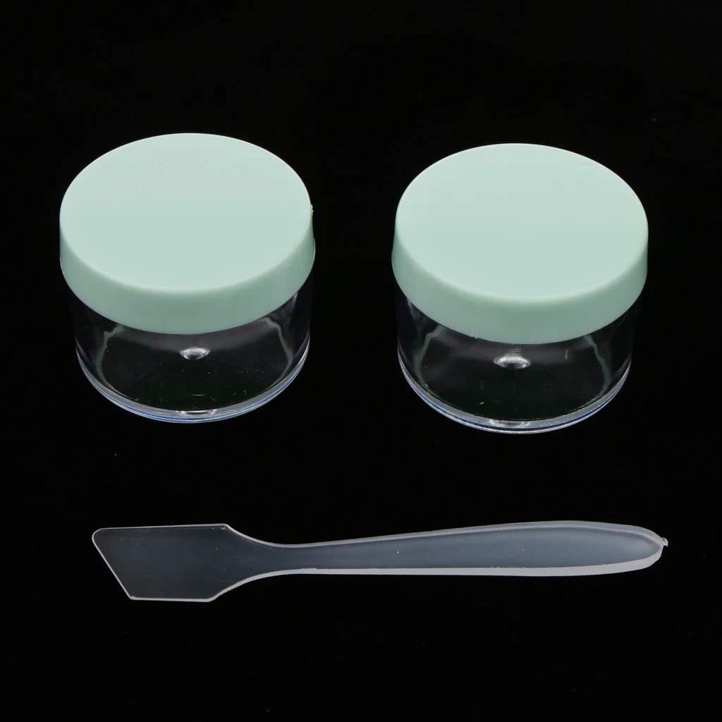 12 Pieces Empty Clear Plastic Sample Containers with Lids 15 Gram Size Cosmetic Pot Jars with 6 Pieces Mini Spatula