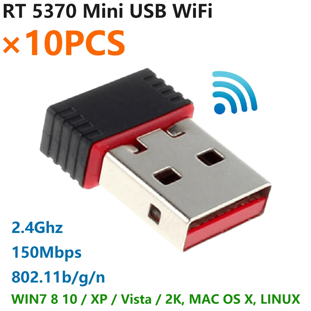 [10 шт.] RT 5370 mini USB WiFi с чипом Ralink RT5370 150 Мбит/с 2 4 ГГц IEEE 802.11b/g/n Стандартный USB2.0