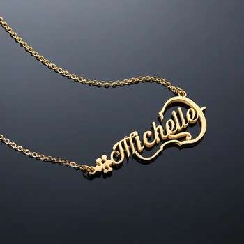 

Chinese Lute Necklace Letters Necklace for Women Custom Jewelry Custom Name Necklaces Numbers Personalized Stainless Pendant