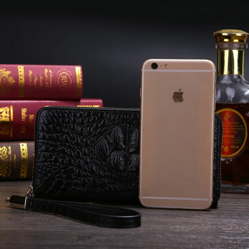 

Crocodile Pattern Full-grain Leather MEN'S Handbag Genuine Leather Clutch Bag Men's Clutch Bag Large Capacity Men's Hand Bag