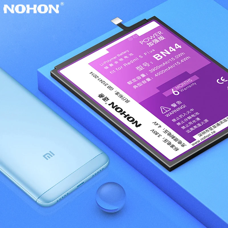 Аккумулятор NOHON для Xiaomi Redmi 5 Plus/4 Pro/Mi 4C запасная батарея Mi4C/Mi5S BN44 BN40 BM4A BM35