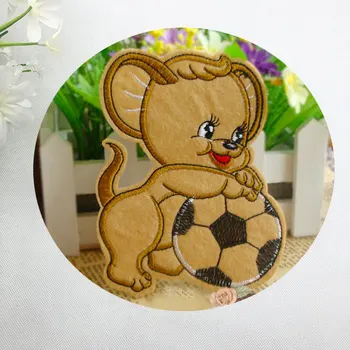 

50pcs/lot Round Embroidery Patches Letters Clothing Decoration Accessories Animal Mouse Football Diy Iron Heat Transfer Applique