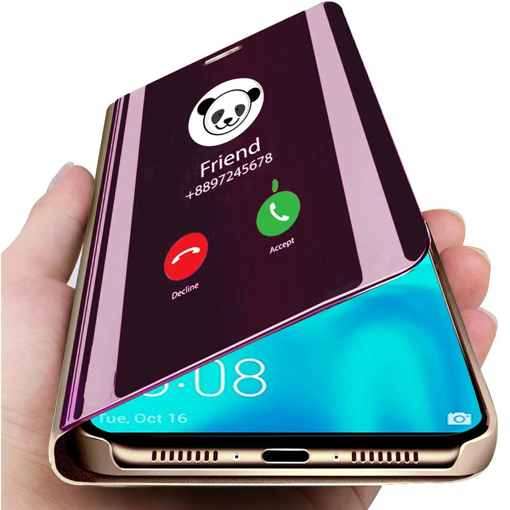 

Luxury Flip Mirror Phone Cases For Huawei P Smart 2019 Clear View Back Cover Case For Huawei P Smart Z 2019 Psmart Plus 2018 6.3