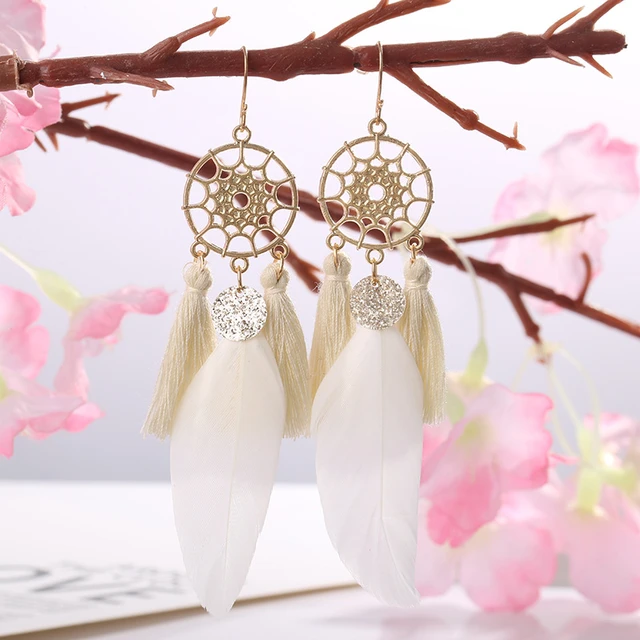 Bohemian 100% 925 Sterling Silver Dream Catcher Feather Trendy Drop Earrings  at Rs 2153.25/piece | Dolatpara | Junagadh | ID: 20512753230