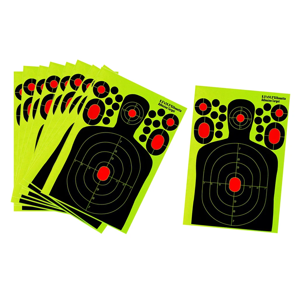10 Packs Human Body Shape Shooting Targets Paper Target Gun Range Paster 