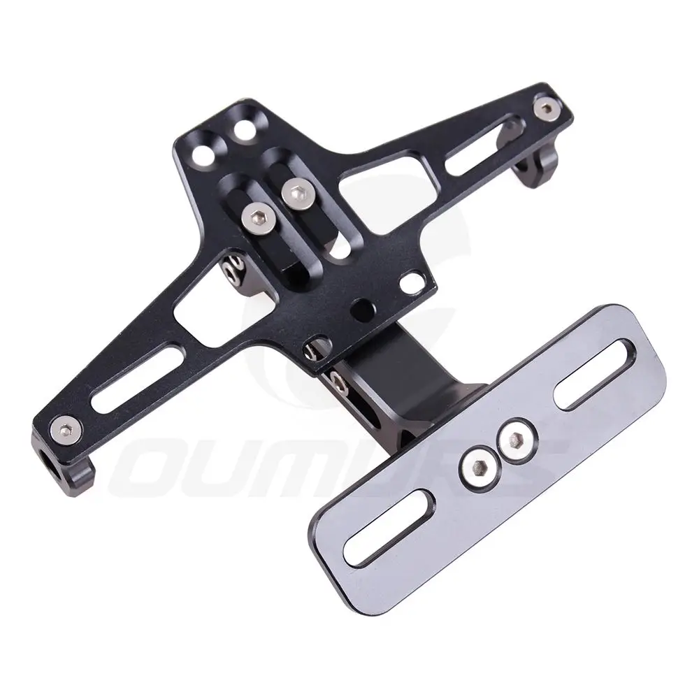 OUMURS CNC мотоциклетные задние номерные знаки держатель с кронштейн для светодиодной лампы черный для Harley Honda Suzuki Yamaha Win Hyosun