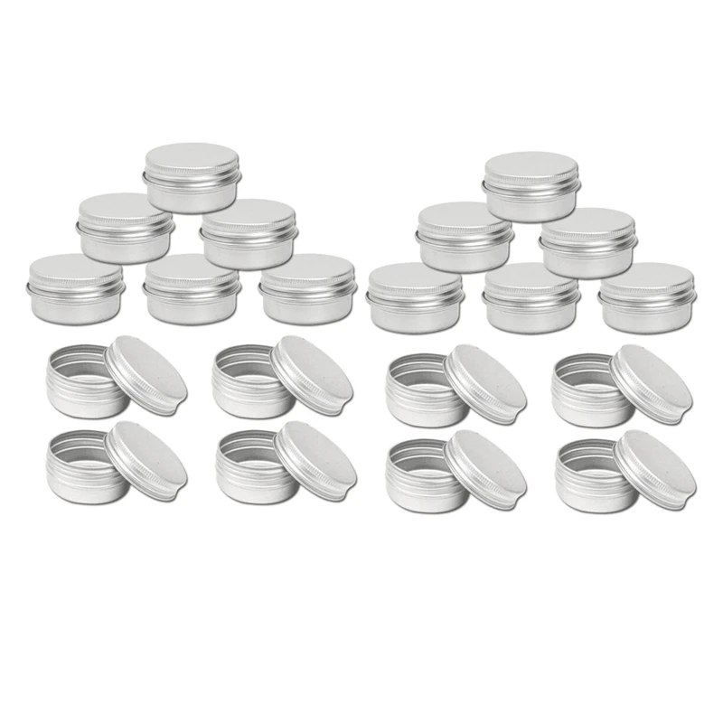 

35 Pcs Aluminium Tin Large Make Up Candle Pots Capacity Empty Big Cosmetic/Candle/Spice Pots/Hair Product/Sweet Tin Jar, 10 Pcs