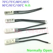 Thermal Protector KSD9700 70 75 80 85 90 95 100 Degree Celsius Temperature Switch 250V5A Normally Open Thermostat N.O. 5 PCS