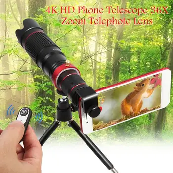 

Universal 4K HD Phone Telescope 36X High Zoom Phone Lens with Tripod Remote Control Compact and Portable Carry Convenient