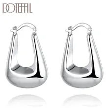 DOTEFFIL 925 Sterling Silver Classic Smooth U Shape Earrings Charm Women Party Gift Fashion Wedding Engagement Jewelry