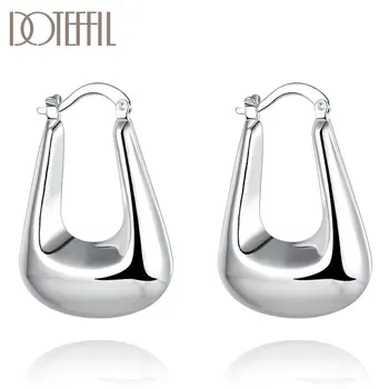

DOTEFFIL 925 Sterling Silver Classic Smooth U Shape Earrings Charm Women Party Gift Fashion Wedding Engagement Jewelry