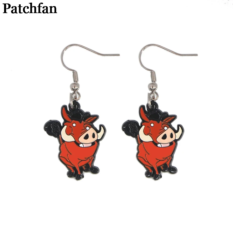 Patchfan мультфильм Король Лев Модная классика дизайнерские гвоздики серьги вечерние сувениры Ювелирные подарки девушки подарки на день рождения A2260