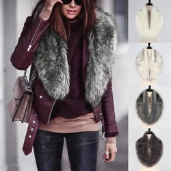 4Colors Women Fake Fur Scarf Neck Warmer Coat Collar Shawl Hat Strip Fake Collar Imitation Raccoon Hair Winter Fluffy Fur Decor