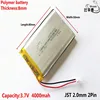 JST 2.0mm 2Pin 3.7V 4000mAh 805080 Lithium Polymer LiPo Rechargeable Battery cells For Power bank ► Photo 1/5