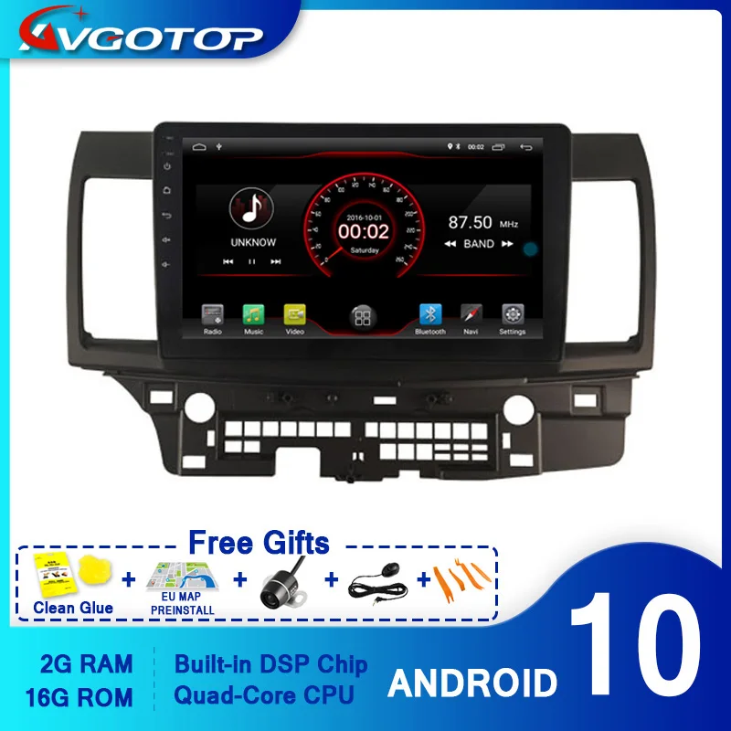 AVGOTOP Android 10 Bluetooth GPS Car Radio DVD Player For MITSUBISHI LANCER 2014-2015 | Автомобили и мотоциклы