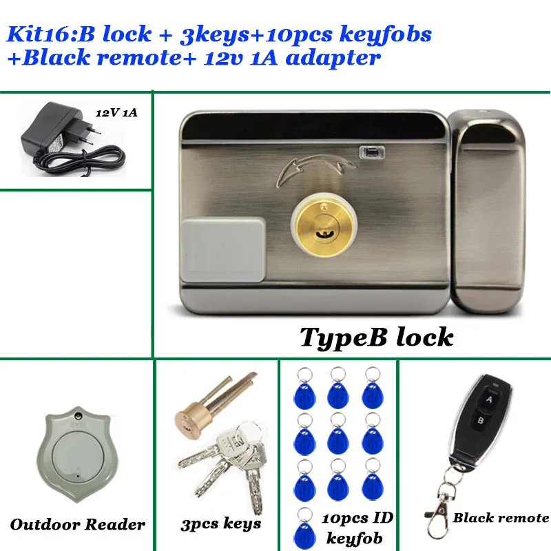 12V Electric Lock 125KHz Access Control System Lock Optional Wifi  eWelink Remote Control Door Lock Anti-theft Home Security