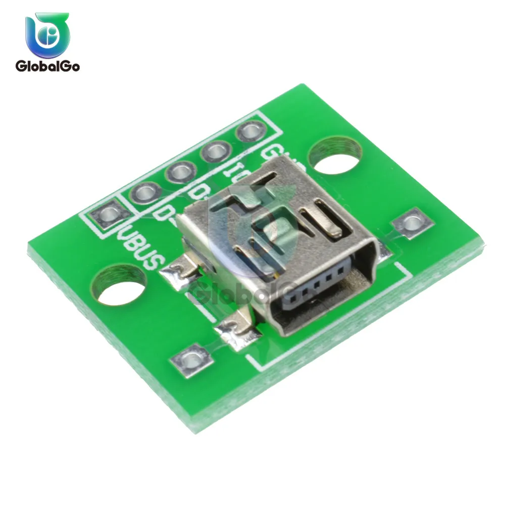 5 шт./лот Micro Mini USB Штекерный разъем интерфейс к 2 54 мм DIP PCB преобразователь адаптер