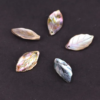 

14*27mm abalone shell paua shell carved leaf for jewelry making material earring brackelet drop diy