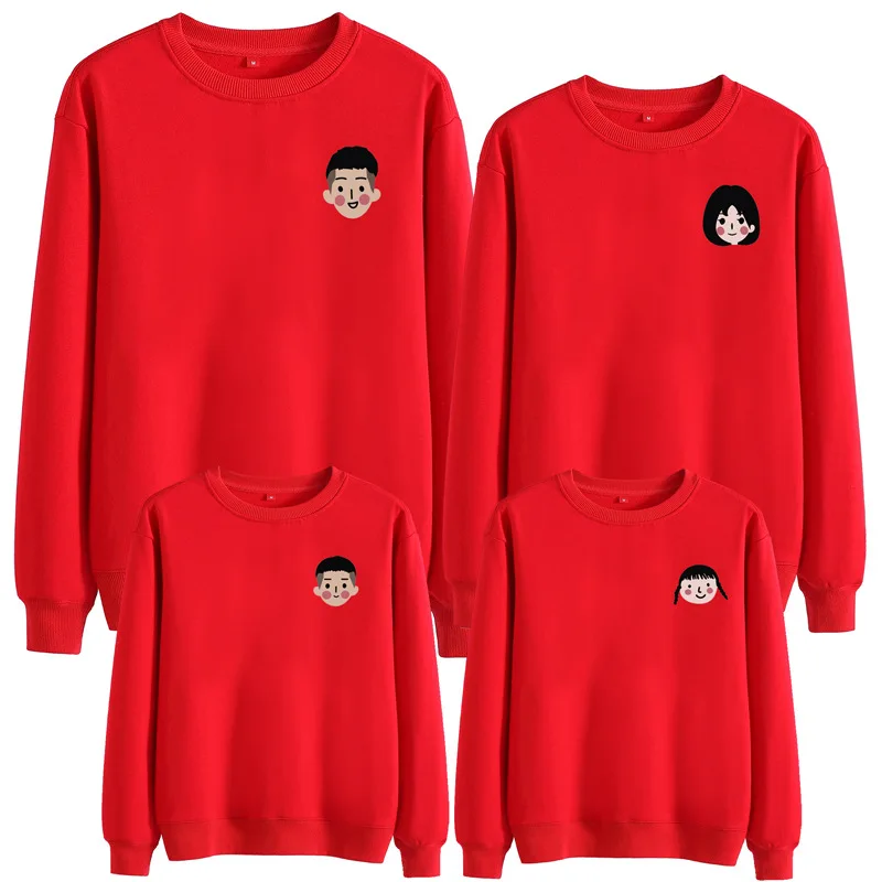 LOOZYKIT Семейные комплекты свитер верхняя Праздничная рубашка для год подходящая друг к другу одежда Отец для мамы, сына, дочери мамы и ребенка детская зимняя одежда - Цвет: red