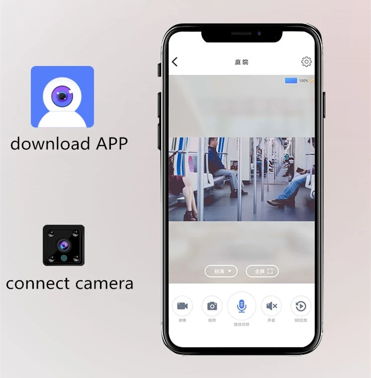 HD 1080P мини невидимый 360 wifi беспроводной ночного видения USB Батарея камера монитор дистанционного управления