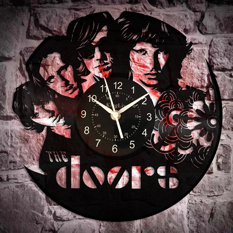 Настенные часы рок группы The Doors из виниловой пластинки отличные подарки для дня