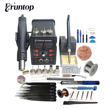 

Eruntop 8586D+ Electric Soldering Irons +Hot Air Gun Better SMD Rework Station Upgraded 8586 8586+ 8586D