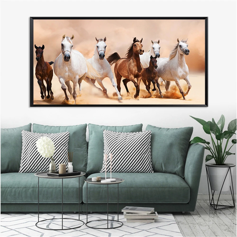Running Horses Canvas Painting Animal Print Wall Pictures for Living Room Decoracion Modern Home Decor Horse Poster Prints | Дом и сад