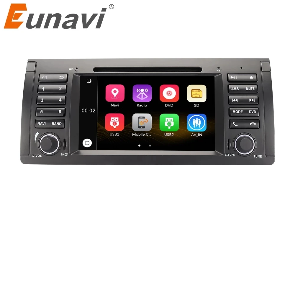 Eunavi 1 Din автомобильный DVD плеер для BMW E39 E53 X5 Range rover 7 дюймов стерео радио GPS