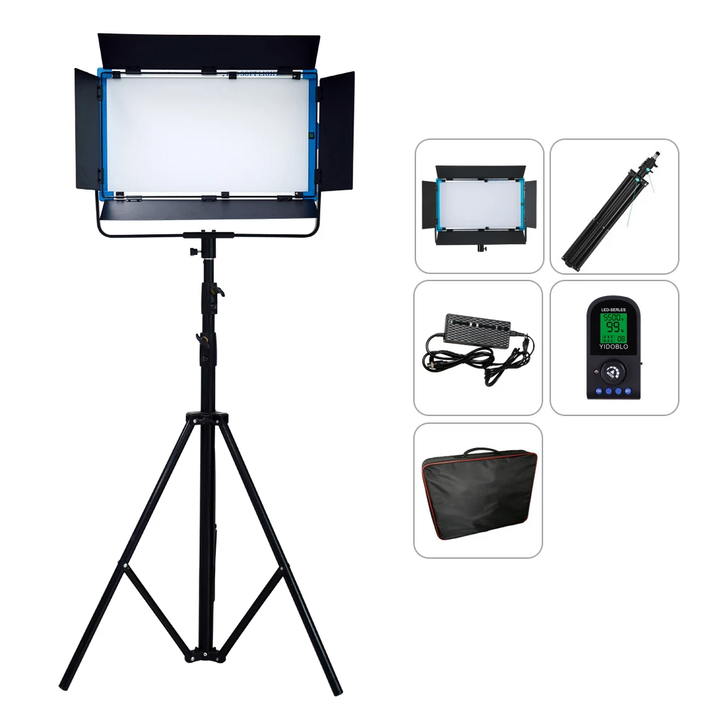 

Yidoblo A-2200BI Light Kit 100W Led Video Studio Light Bi-color Led Continuous Light Photography Lighting Fill Light Led Lamp