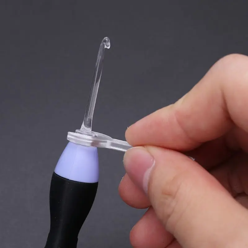 9 in 1 Weave Tool Kit USB LED Light Up Crochet Knitting Needles Set DIY Sewing