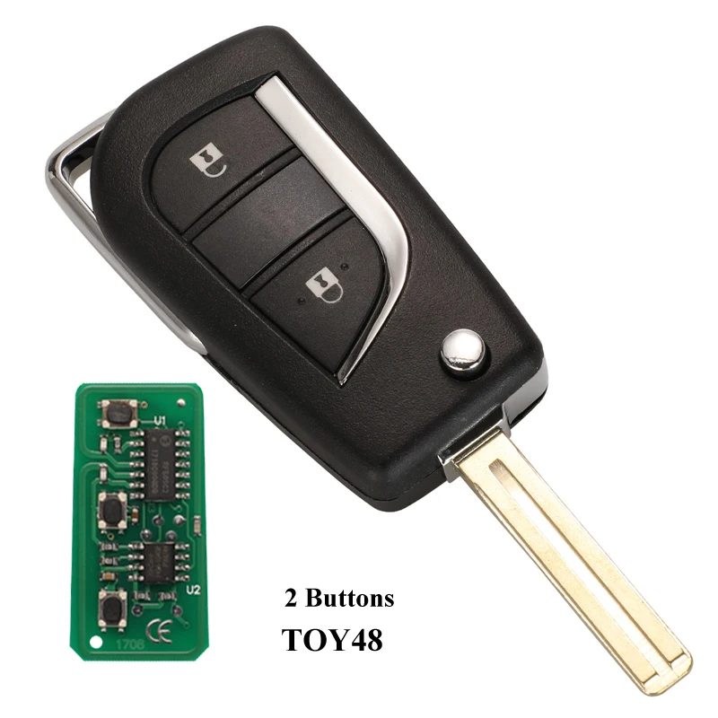 Keyforkess 2/3 Pulsanti di Controllo 315Mhz Chiave con il Circuito Integrato Per Toyota Corolla RAV4 Camry CROWN Reiz Toy43 TOY48 Modificato di Vibrazione chiave a distanza -