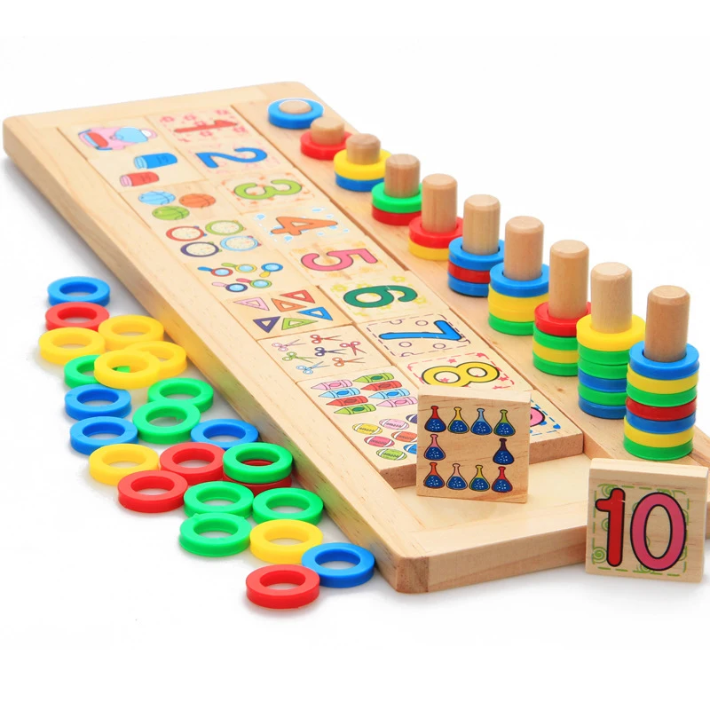 

Children Wooden Montessori Materials Cognition Puzzle Learning To Count Numbers Matching Early Education Teaching Math Toys