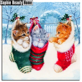 

Full Square/Round Drill 5D DIY Diamond Painting " Cute Christmas cats" 3D Diamond Embroidery Cross Stitch 5D Home Decor 204192