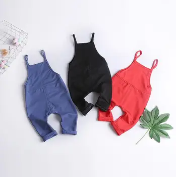 

2020 Korean style baby girls overall spring baby girl clothes kids pants 0-3t