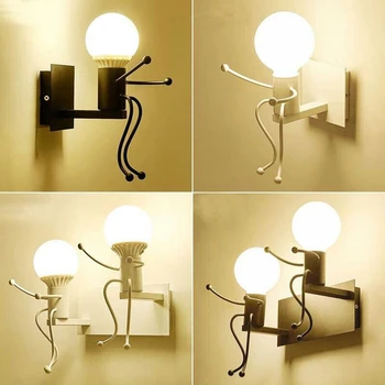 

Retro Wrought Iron Wall Lamp Simple Double-headed LED Wall Lamp Decorative Lighting for Living Room and Bedroom Aisle