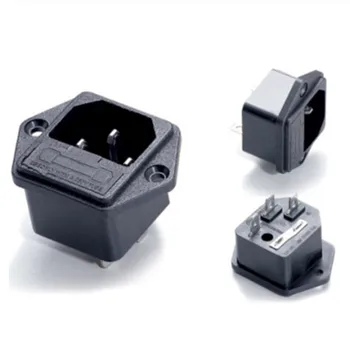

10Pcs AC250V/10A IEC320 C14 3Pin Male Panel Mounting Power Socket With Fuse H
