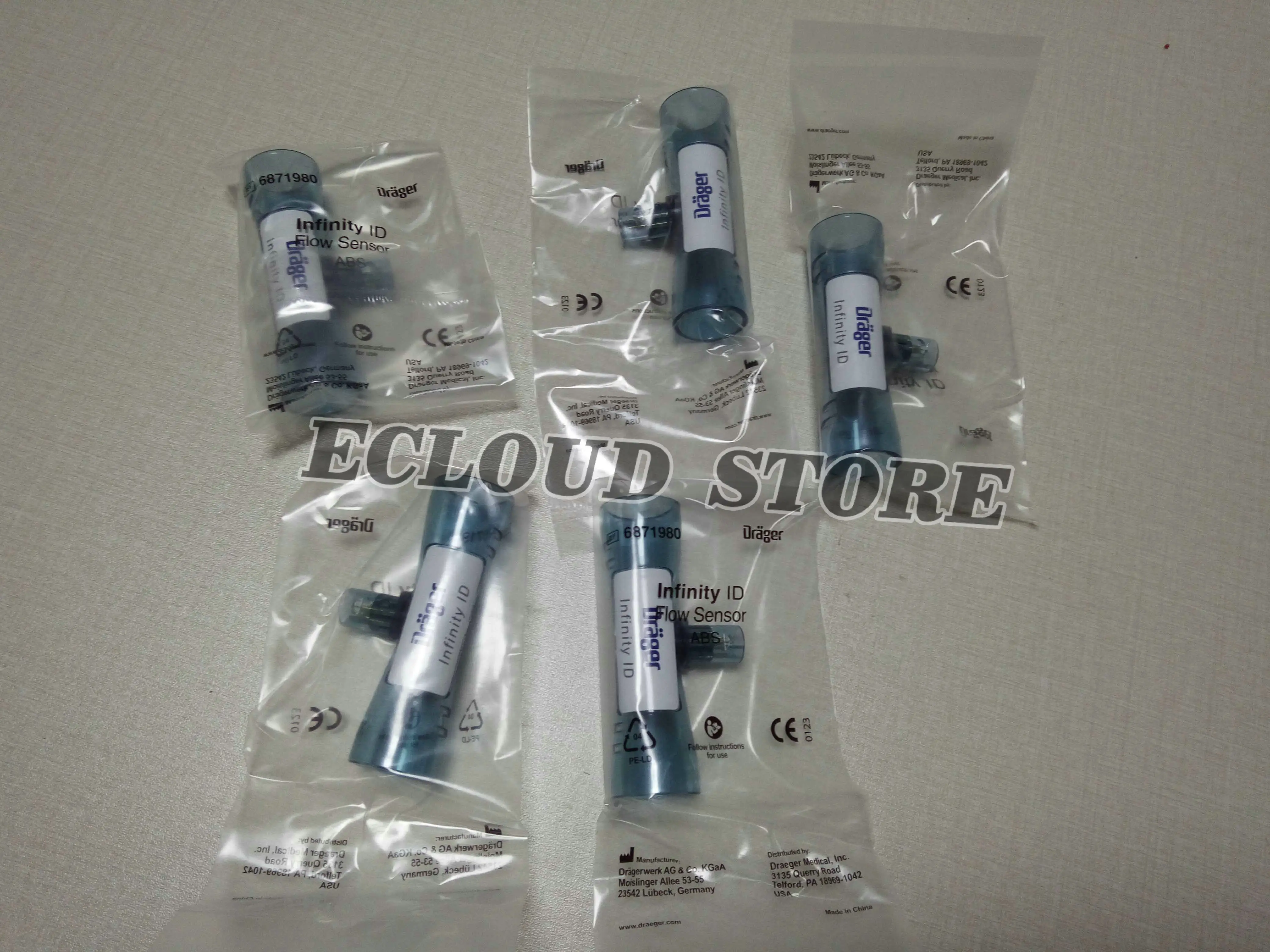 Dreger Oxylog 2000/3000PLUS Spirolog Поликарбонат и дезинфицируемый Датчик потока 6871980(синий) 5 шт