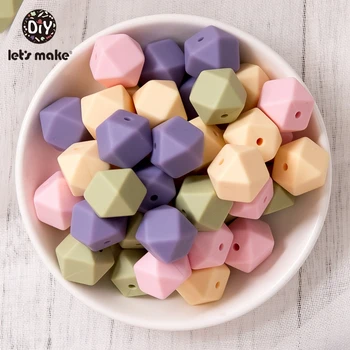 

Let'S Make 20Pc 14Mm Hexagon Silicone Teether Beads Baby Tiny Rod Multifaced Baby Teething Toy Beaded Silicon Baby Teether Toy