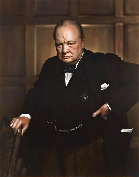 

Top handpainted art oil painting -World War II United Kingdom Winston Leonard Spencer Churchill -36 inches--free shipping cost