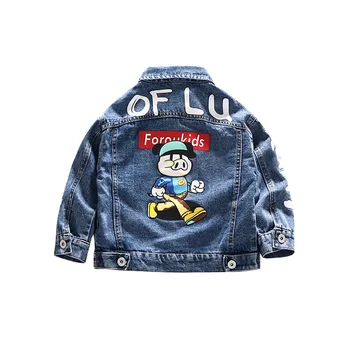 

2019 New Denim Jacket For Boys Fashion Coats Children Clothing Autumn Baby Girls Clothes Outerwear Cartoon Jean Jackets Coat
